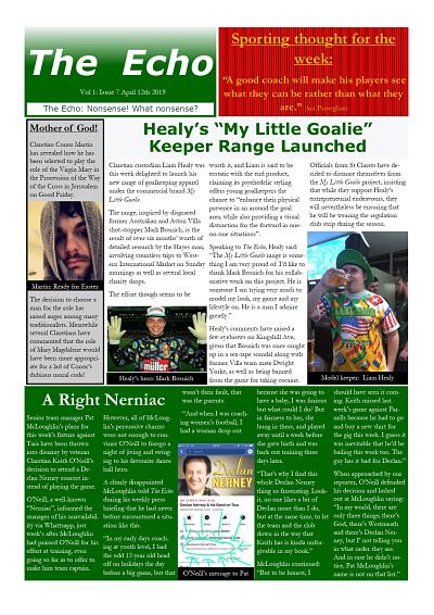 The Echo Issue 7. The weekly newsletter from St Clarets GFC in London. London's best GAA club. A Gaelic football club to be proud of.